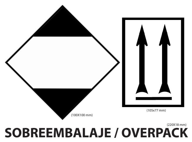 ADHESIVE LABEL 230x170 mm Rolls // COMBINED LIMITED QUANTITIES + ORIENTATION ARROWS + OVERPACK