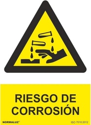 [RD31003] SEÑAL PELIGRO RIESGO DE CORROSION PVC 0,7 mm 300x400 mm